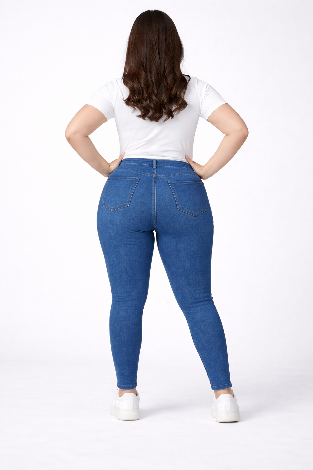 Dark Blue High-Waist Skinny Fit Jeans
