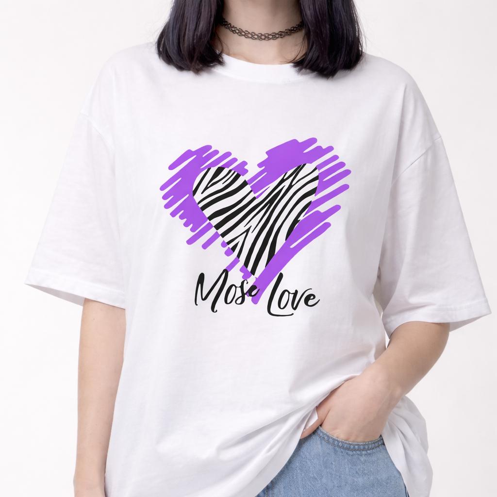 White Oversized “Most Love” Graphic Printed T-Shirt