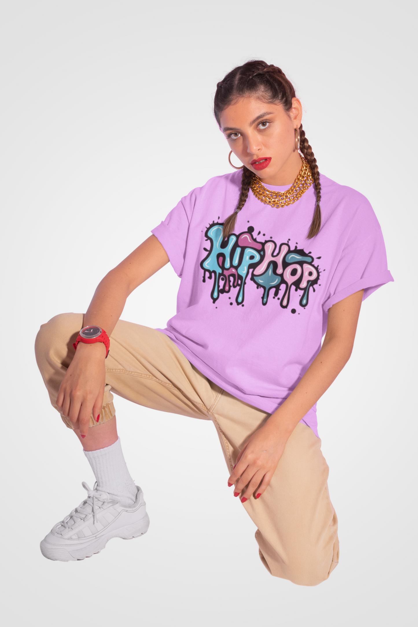 HipHop Light Purple OverSize T Shirt