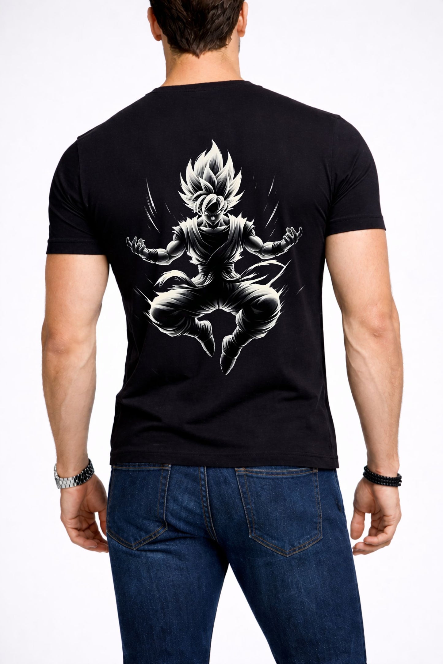Men’s Black GOKU Printed T-Shirt