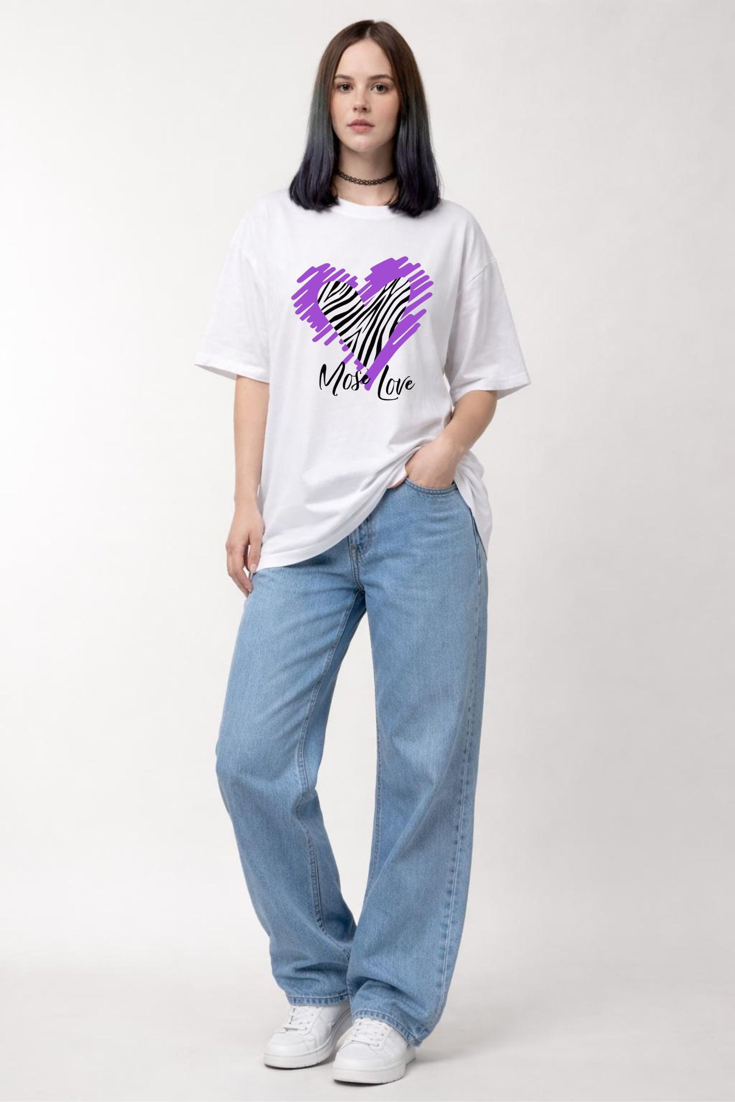 White Oversized “Most Love” Graphic Printed T-Shirt