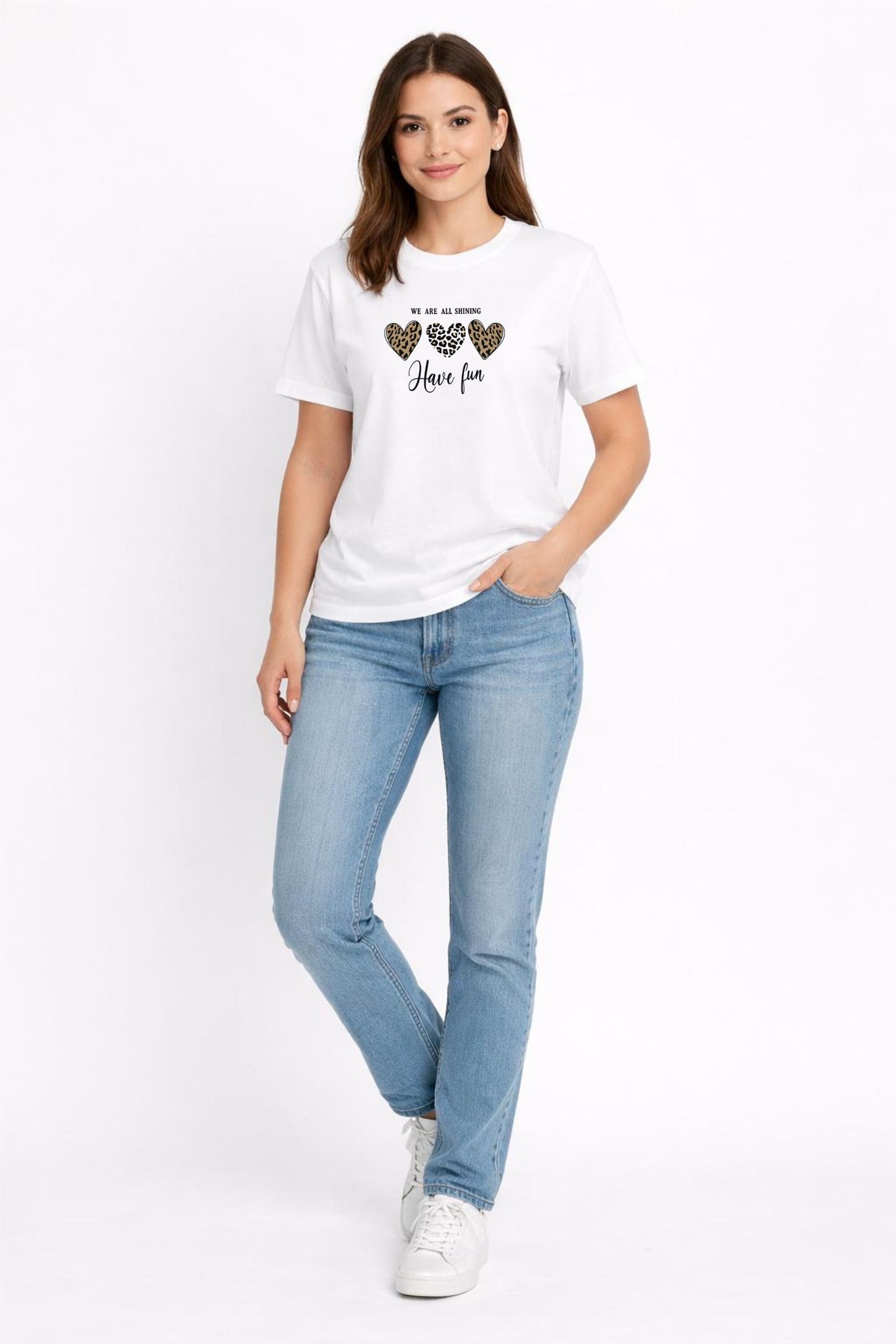 White Graphic Regular Fit T-Shirt – “Have Fun” Print