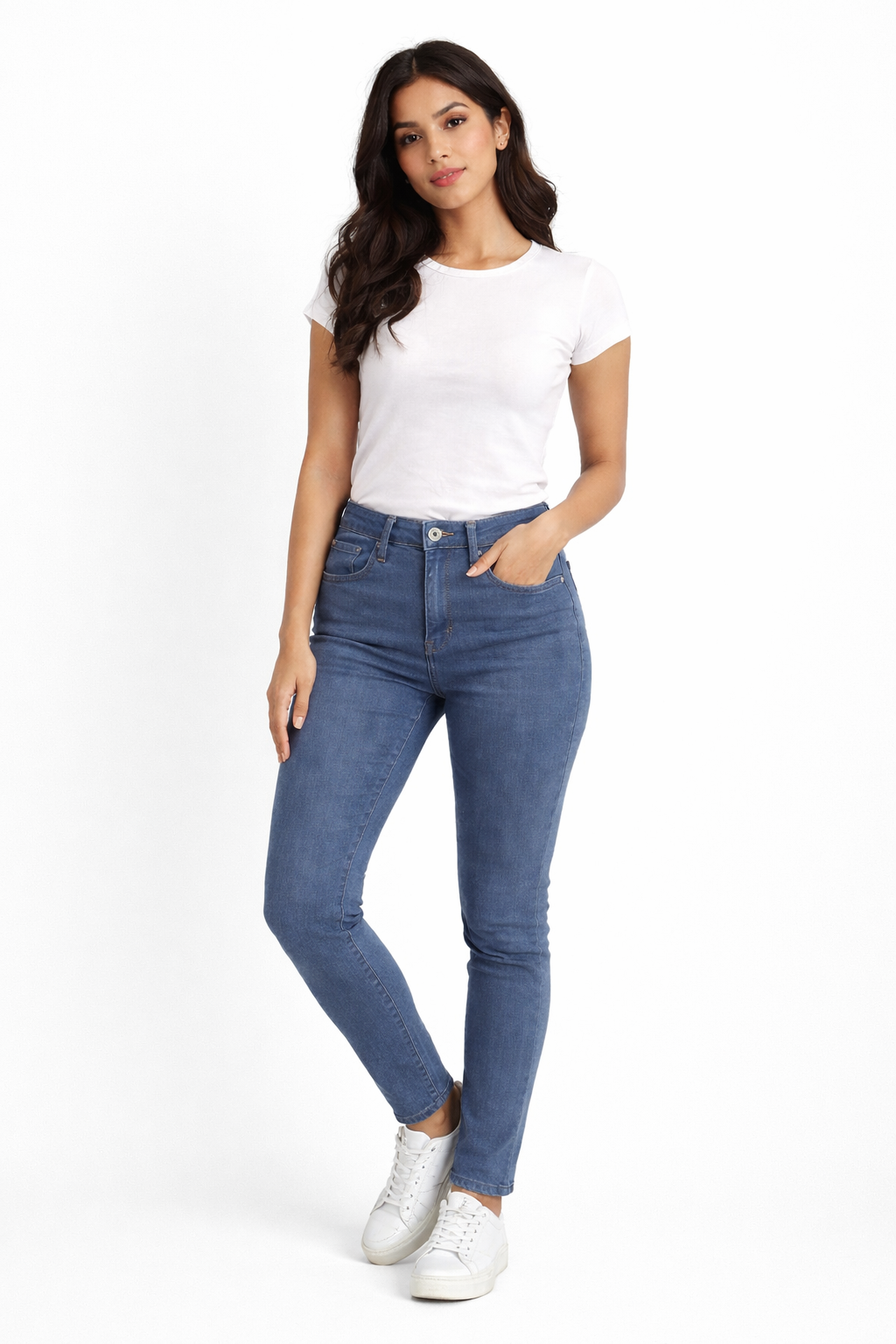 Grey High Waist Stretchable Slim Fit Denim Jeans