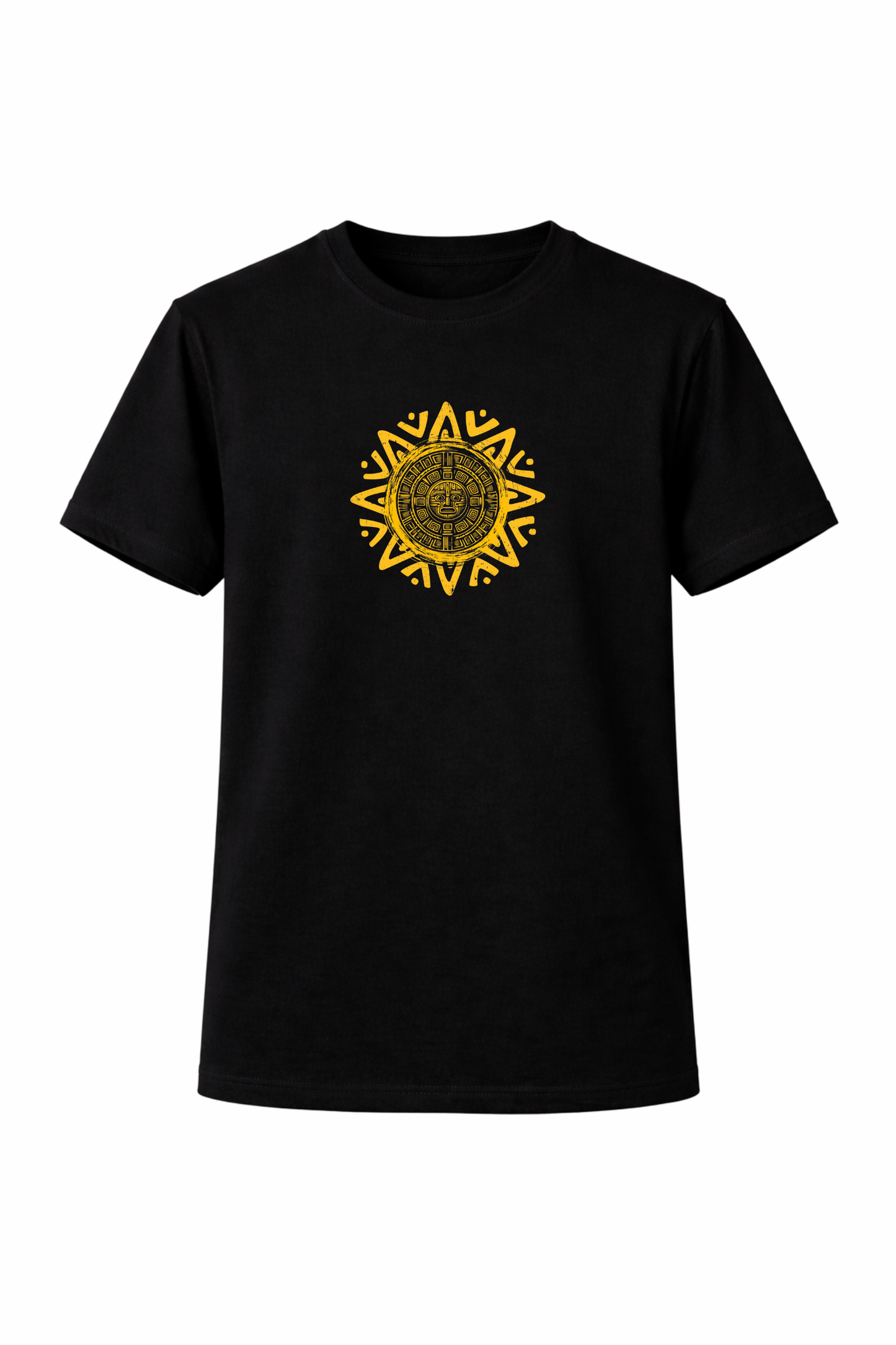 Black Cotton Graphic Print Round Neck T-Shirt for Men